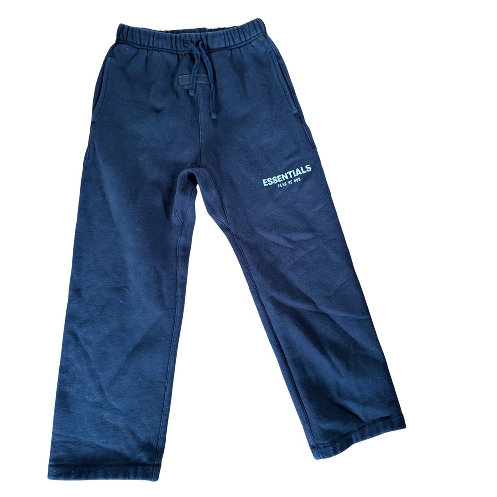 Fear of God Essentials Black Fleece Jogger Sweatpants Rubber Logo